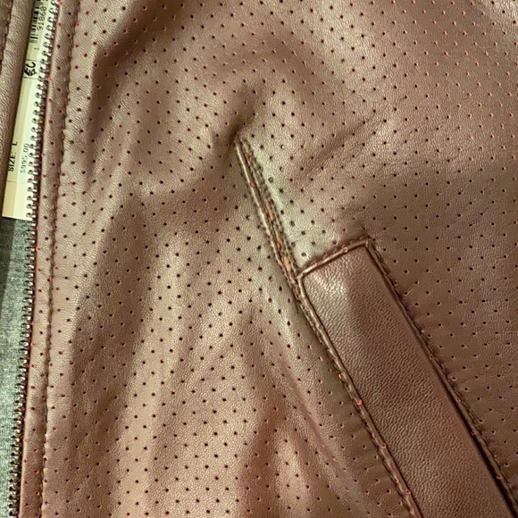 Rebecca Taylor Bordeaux Perforated Leather Coat - Picture 10 of 11